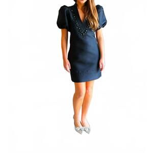 NEW EMILY MCCARTHY hampon mini dress in midnight black
